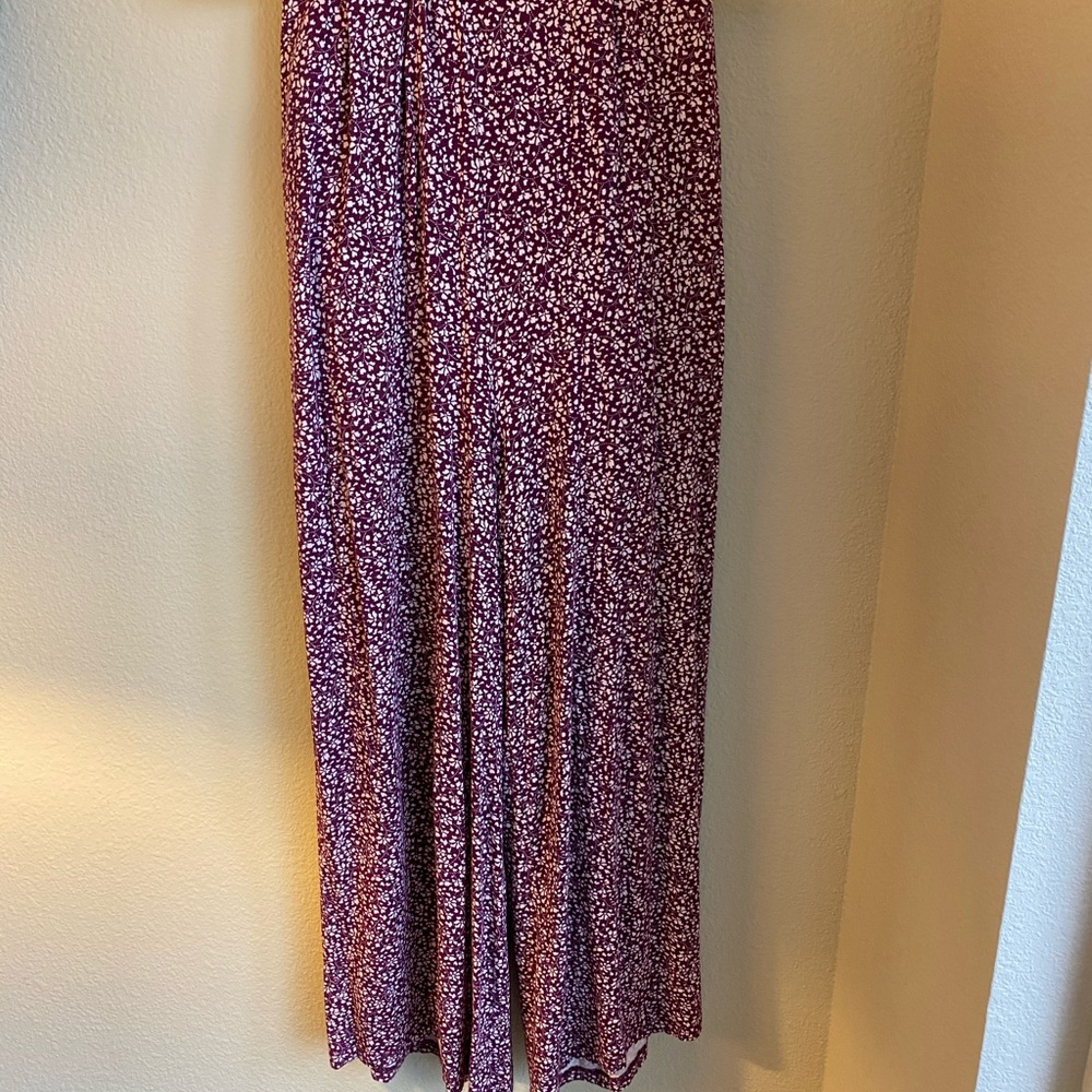 Anthropologie Purple Floral Jumpsuit - Picture 2 of 4